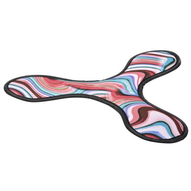 Frisbee disque volant triangle en caoutchouc et n&eacute;opr&egrave;ne &Oslash;25cm