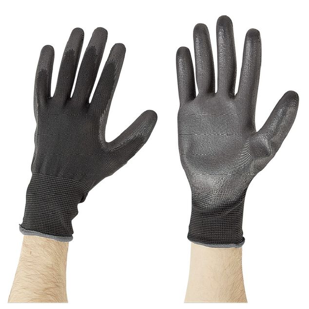 Paire de gants de travail de pr&eacute;cision enduits noir Taille 8