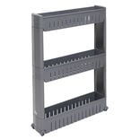 Desserte de cuisine à roulettes 3 niveaux gris 54,5x12,5xH.72cm