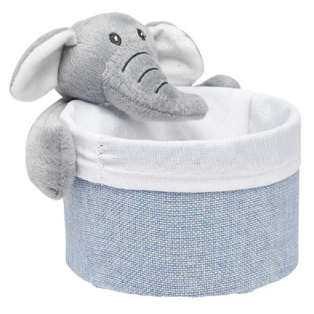 Pani&egrave;re ronde avec peluche animal &Oslash;15 x H.14 cm