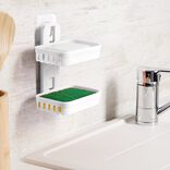 Porte savon 2 niveaux plastique (2 modèles blanc ou rose)