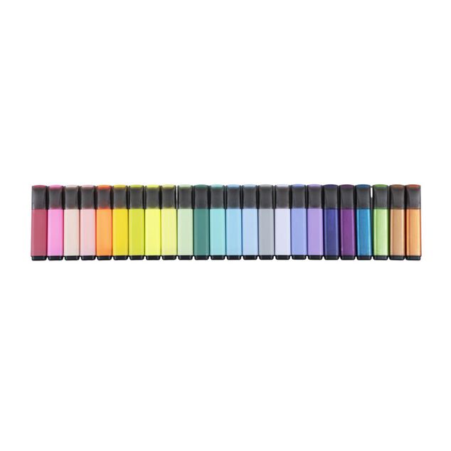 Surligneur x24 classique et pastel corps m&eacute;tallique L13cm