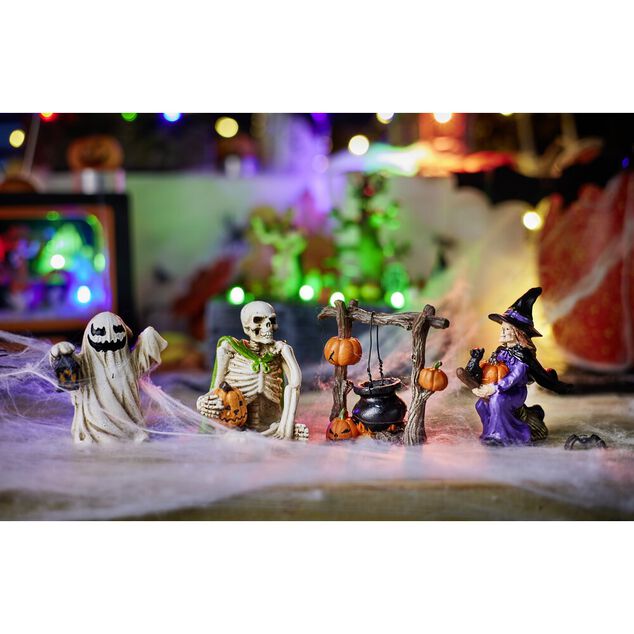 D&eacute;coration Halloween &agrave; poser figurine x4 polyr&eacute;sine H9cm