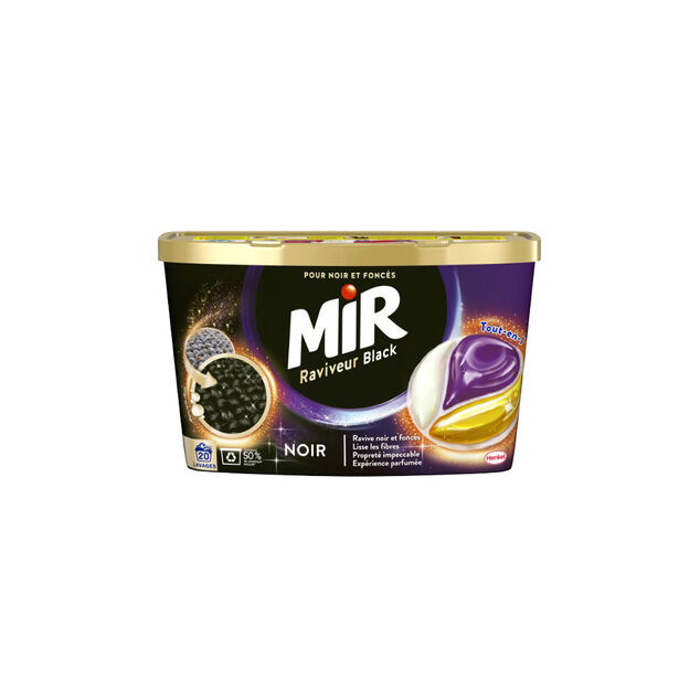 Lessive liquide Pods Mir raviveur Noir 270g - 20 lavages