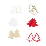 D&eacute;coration de table No&euml;l x12 en bois forme sapin 3,5x3,5cm