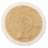 Tapis rond jute naturel contour blanc Ø90cm