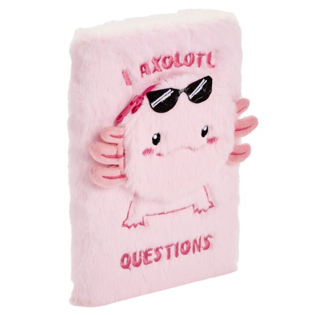 Carnet peluche A5 toucher doux 14,8x21cm (2 mod&egrave;les capybara ou axolotl)