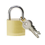 Cadenas x2 en fer doré 30mm avec 2 clés