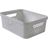 Panier de rangement plastique blanc 35x26,5xH13cm