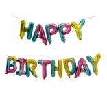 Guirlande ballon Happy Birthday aluminum arc-en-ciel 40,5xH40,5cm