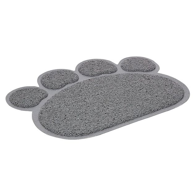 Tapis repose gamelle gris pour chat en silicone