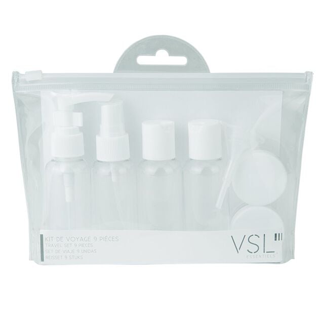 Flacon de voyage kit 9 pi&egrave;ces