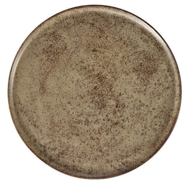 Assiette plate Istanbul en fa&iuml;ence brun &Oslash;28cm