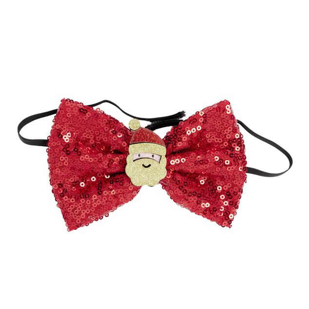 Noeud papillon No&euml;l ajustable paillet&eacute; 8x12cm (2 mod&egrave;les rouge ou vert)