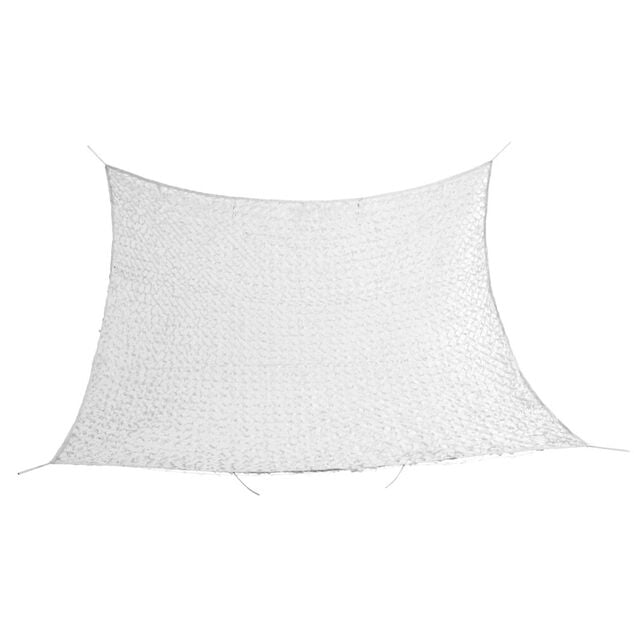 Voile d'ombrage carr&eacute; ajour&eacute; Corse blanc 100% polyester 300x300cm