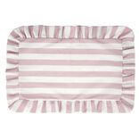 Set de table rectangulaire bord &agrave; volant motif rayure polycoton 30x45cm (3 mod&egrave;les)