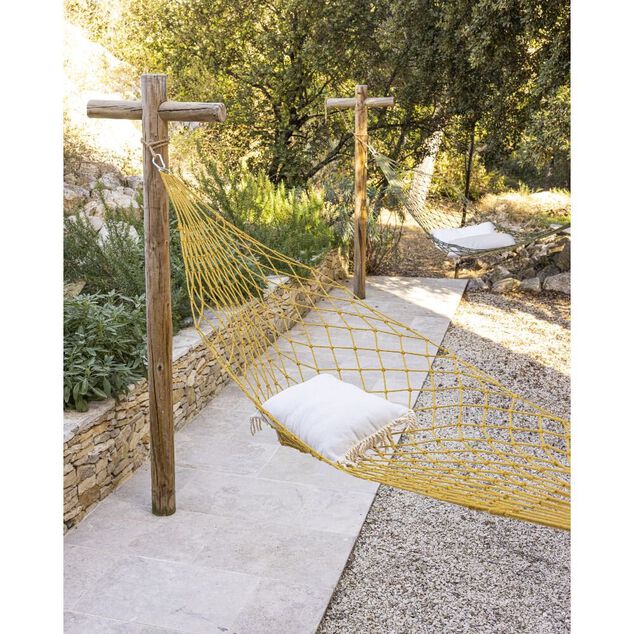 Hamac filet &agrave; suspendre Chypre 1 personne polycoton L275xl100cm