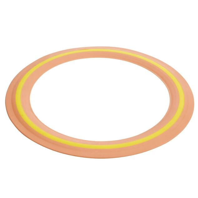 Frisbee disque volant en caoutchouc et plastique rouge corail &Oslash;28,5cm