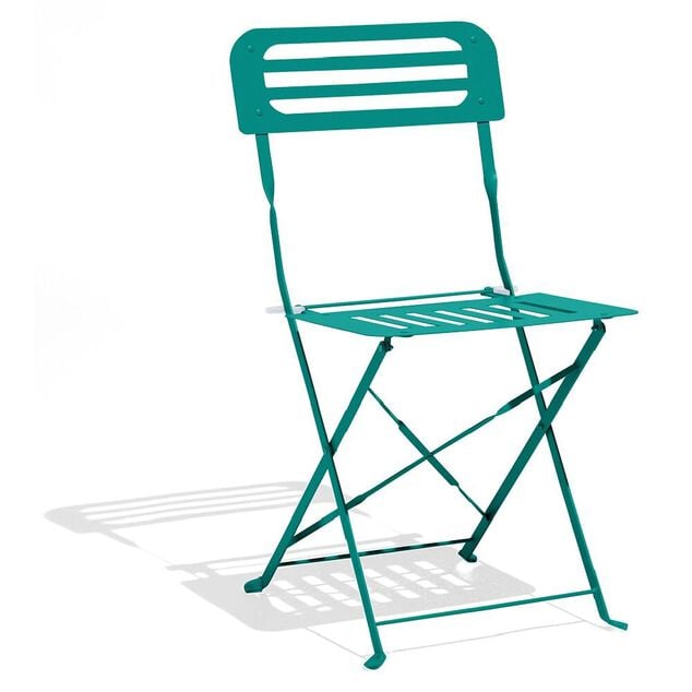 Chaise de jardin Rio pliante m&eacute;tal vert 41x45xH82cm