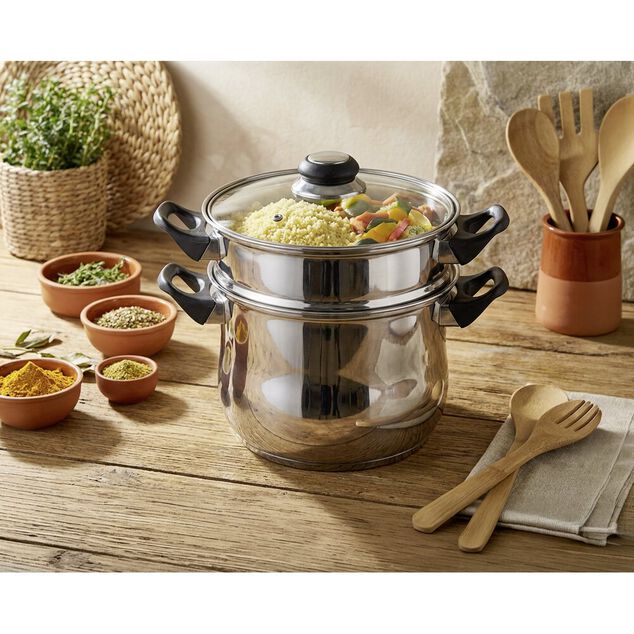 Couscoussier inox 6L tous feux &Oslash;20cm