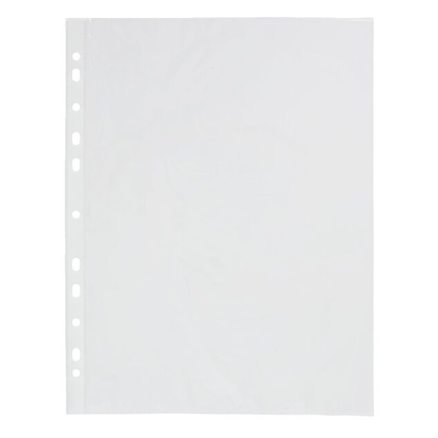 Lot de 200 pochettes perfor&eacute;es A4 plastique transparent