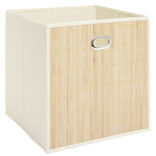Pani&egrave;re de rangement pour Box Cube en tissu fa&ccedil;ade bambou 31x31xH31cm