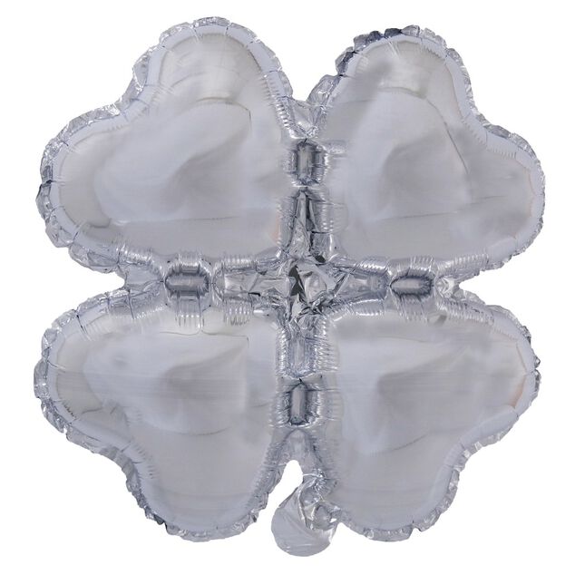 Ballon forme tr&egrave;fle aluminium (2 mod&egrave;les argent&eacute; ou vert)