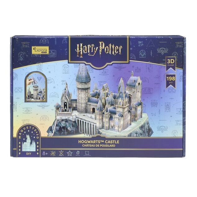 Maquette puzzle 3D ch&acirc;teau Poudlard Harry Potter 198 pi&egrave;ces gris
