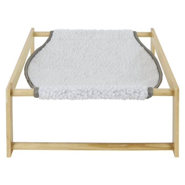 Lit hamac pour animaux en pin et polyester beige/gris - 37x39xH.15cm