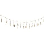 Guirlande de Noël en bois fantaisie blanc 1,8m