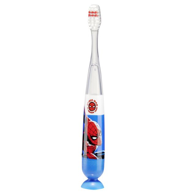 Brosse à dents enfant Spiderman lumineuse Mr White à ventouse