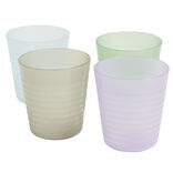 Lot de 4 gobelets pour enfant &Oslash;7,7xH.8,5cm plastique color&eacute;