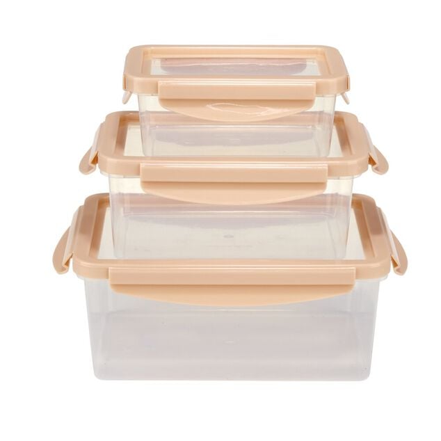 Bo&icirc;te alimentaire x3 plastique et silicone 500/1200/2200ml (2 mod&egrave;les rose ou vert)