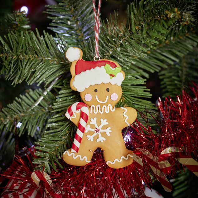 Bonhomme pain d'&eacute;pices &agrave; suspendre en argile H10cm (2 mod&egrave;les)