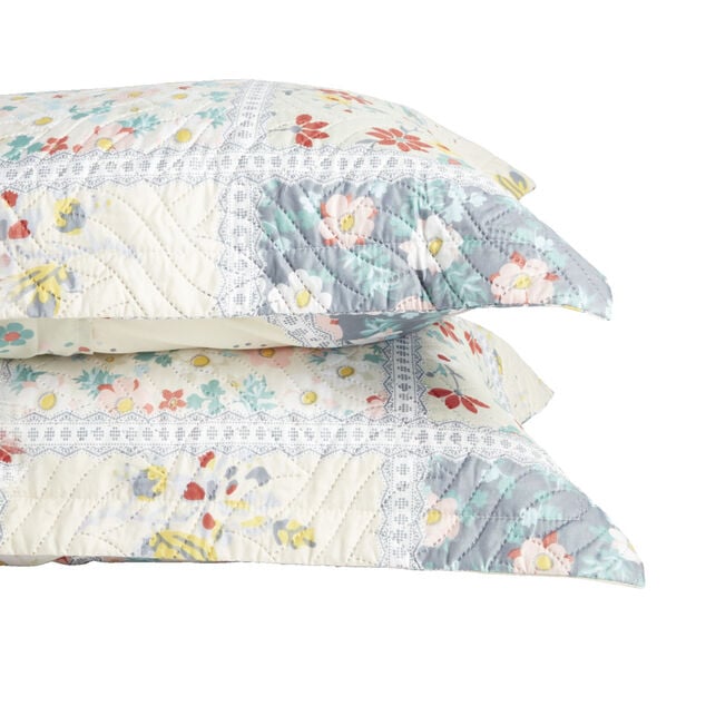 Lot de 2 taies d'oreillers boutis 50x70cm ou 65x65cm