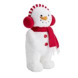 Peluche de No&euml;l bonhomme de neige &agrave; poser 25x19xH37cm