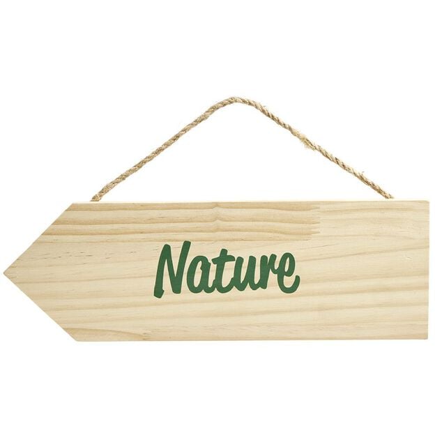 Pancarte en bois &agrave; suspendre avec message L30xH10cm