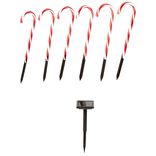 Sucre d'orge lumineux solaire x6 24 LED H43cm