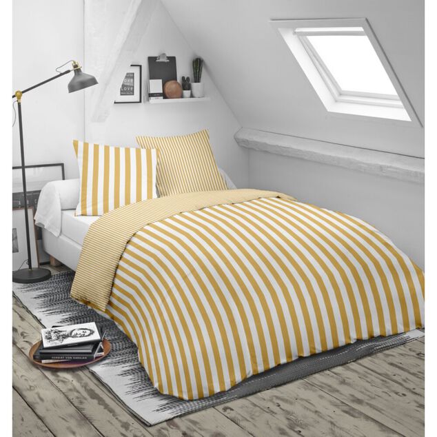 Parure de lit 140x200cm 1 personne coton motif imprimé 3 pièces (6 modèles)