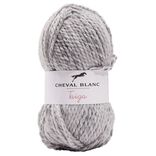 Pelote acrylique laine Cheval Blanc fil &eacute;pais m&eacute;lange Ta&iuml;ga 413 gris