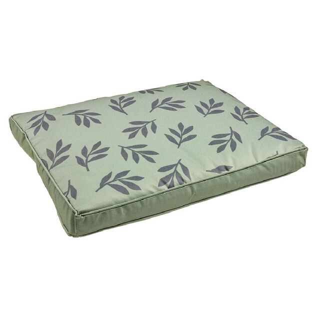 Coussin de chaise de jardin motif feuillage vert et noir