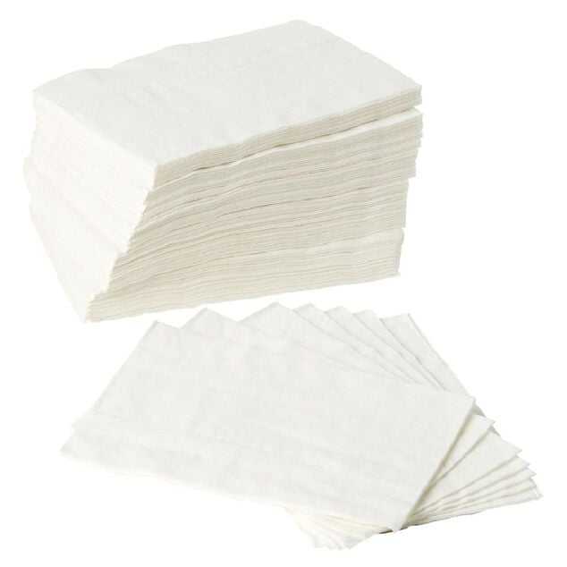 Serviette en papier uni blanc x100