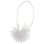 Embrasse aimantée forme feuille métal gris