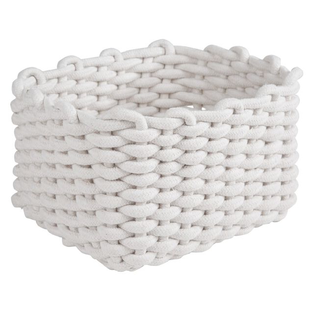 Pani&egrave;re en coton effet tricot 27x22xH.16 cm