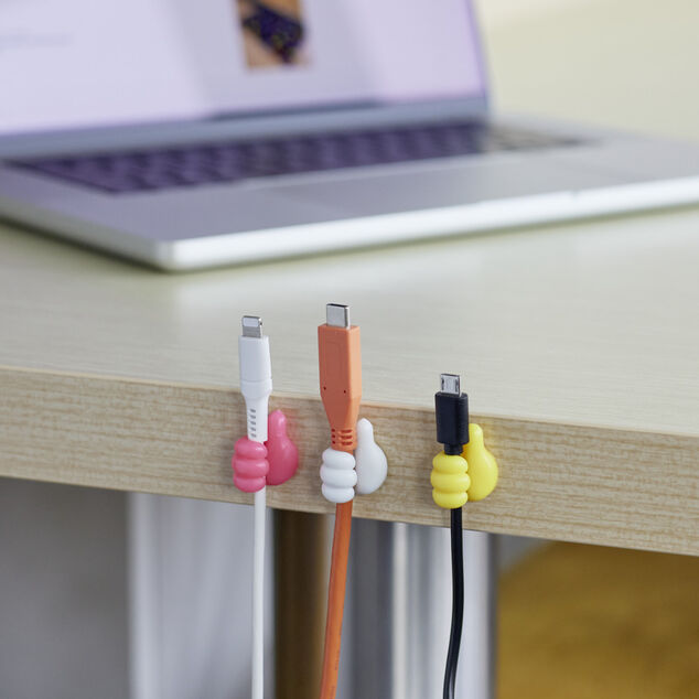 Lot de 10 crochets adh&eacute;sifs forme main multicolore