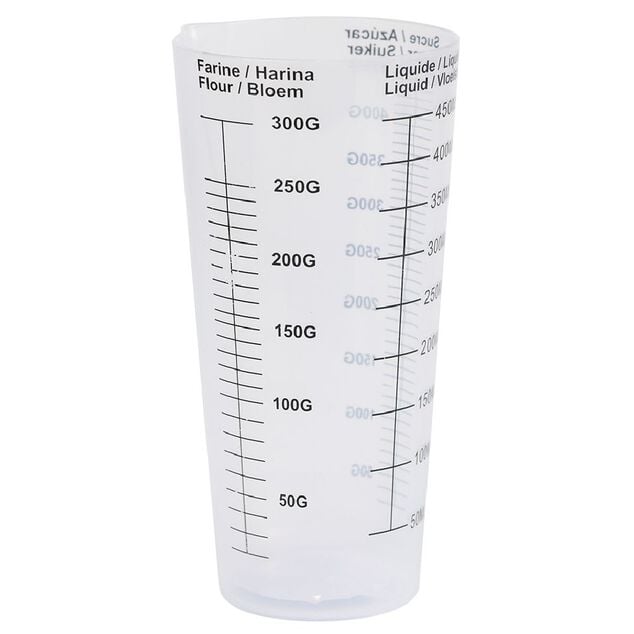 Verre doseur en plastique blanc