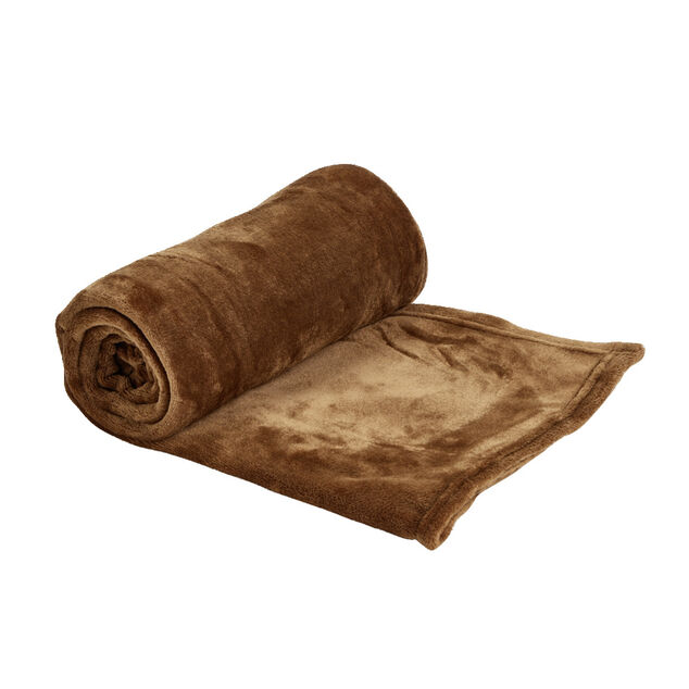 Plaid polaire uni marron 130x160cm