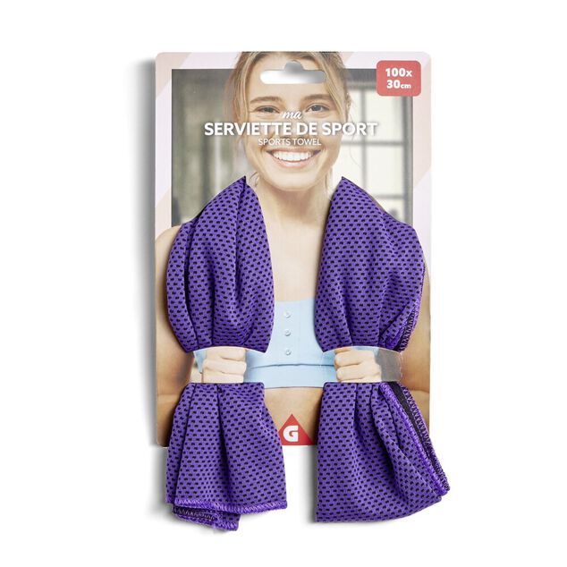 Serviette de sport violette 100x30 cm