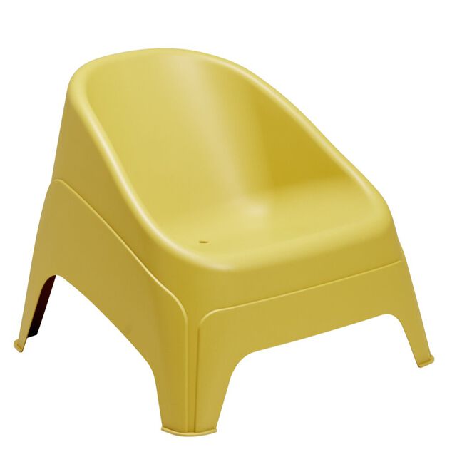 Fauteuil de jardin N&eacute;o monobloc plastique jaune ocre 79,5x76,5xH57,5cm