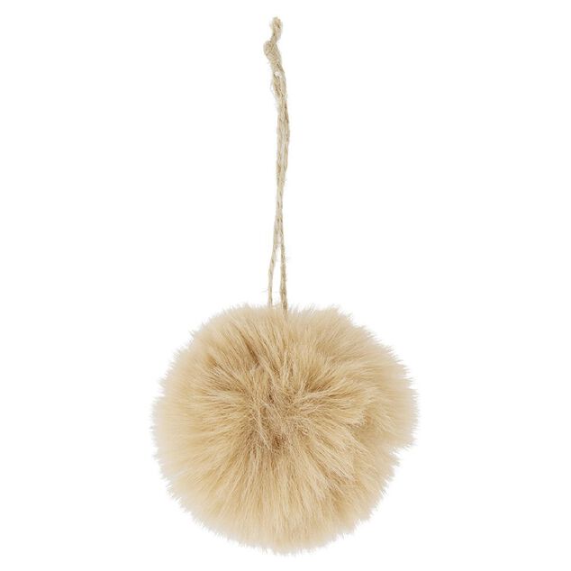 Boule de No&euml;l fourrure marron &Oslash;6cm